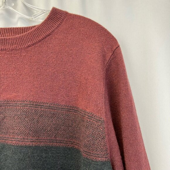 Croft & Barrow Mens Pullover Sweater Red Gray Crew Neck Long Sleeve Knit M - Picture 7 of 10